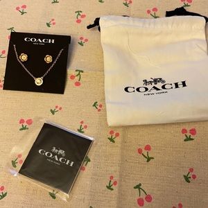 Coach necklace and earrings set